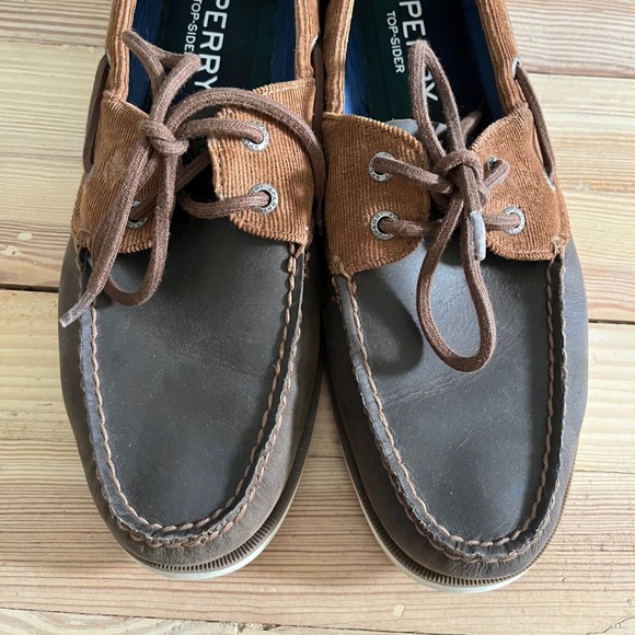 Sperry Top-Sider Mens Boat Shoes Leather Corduroy Brown Lace Up Casual Loafers‎ - Picture 6 of 11
